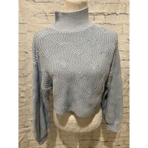 Altar’d State Top Adult Blue Crop Long Sleeve Knit Sweater Women’s Small